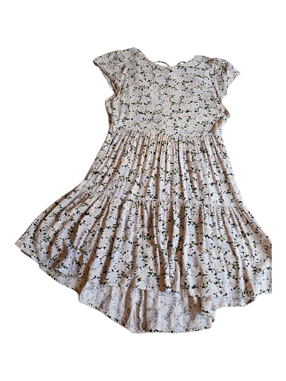 American Eagle Floral Babydoll Mini Dress XS Boho Cottagecore Daisy Tiered Flowy